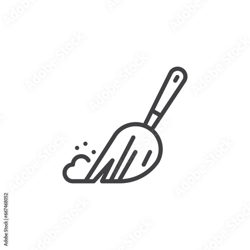 Room Cleaning service line icon