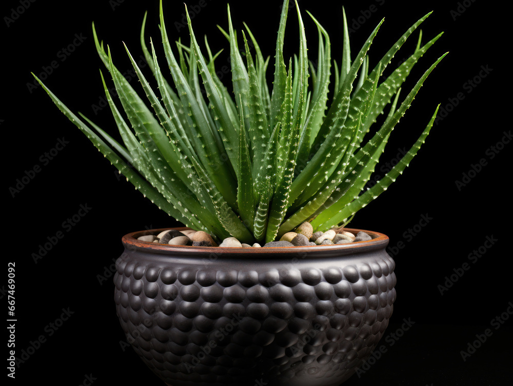 Aloe Vera Plant Studio Shot Isolated on Clear Background, Generative AI Aloe Vera Plant Studio Shot Isolated on Clear Background, Generative AI