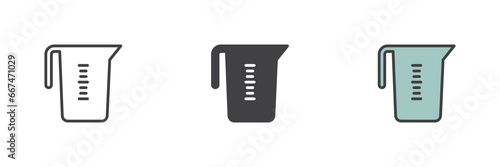 Measuring cup different style icon set