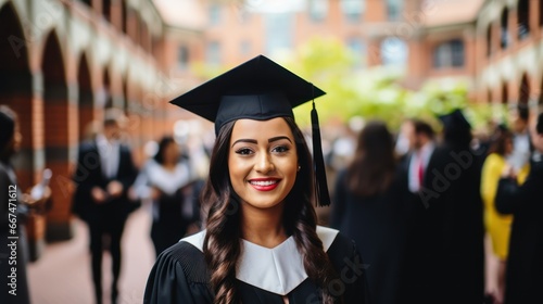 happy young woman graduate in school 