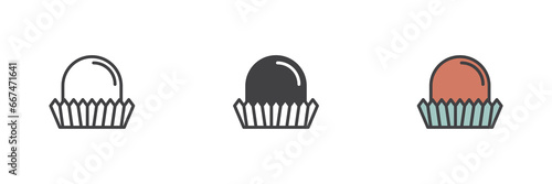 Big bonbon, cupcake different style icon set