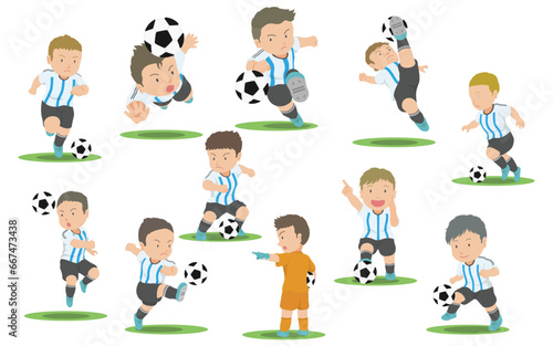 サッカー選手　イラストセット