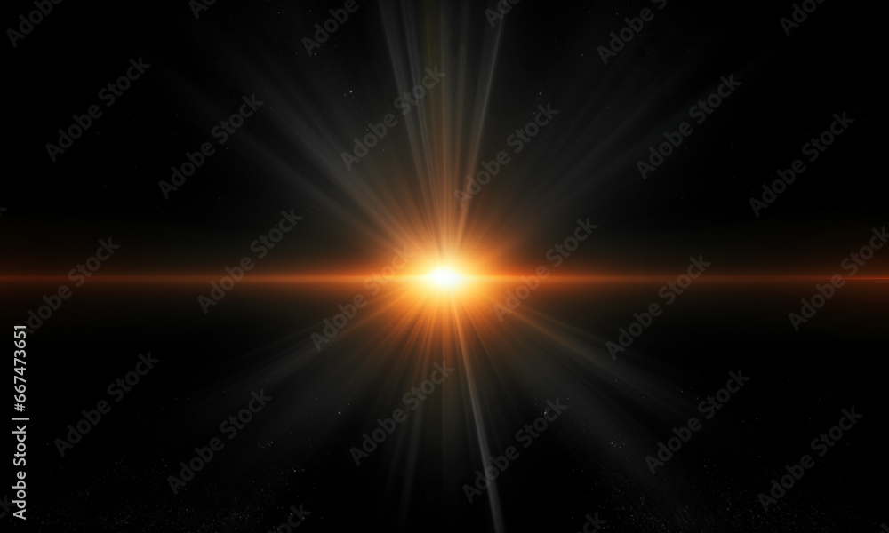 Obraz premium Beautiful light flares. Glowing streaks on dark background