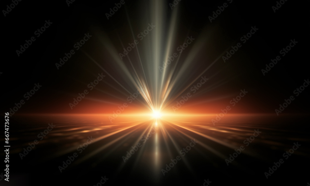 Fototapeta premium Beautiful light flares. Glowing streaks on dark background
