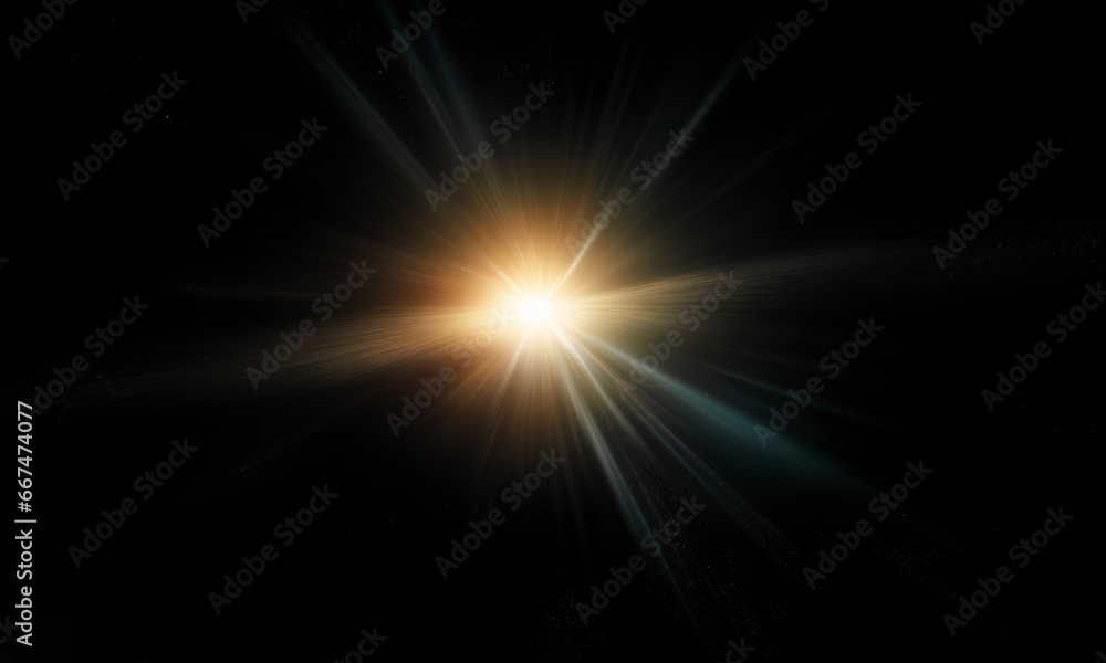 Obraz premium Beautiful light flares. Glowing streaks on dark background
