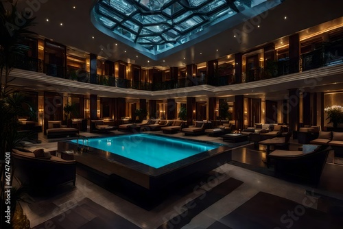 pool at night in hotel © usama
