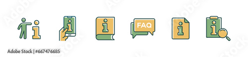 guidebook information document manual instruction icon set business client support reference guidance vector illustration for web and app
