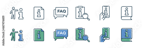 set of user manual instruction icon vector client guidebook reference information support assistant symbol illustration