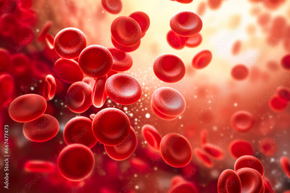 Microscopic view of red blood cells in vessel. Microscopic view of red blood cells in vessel.