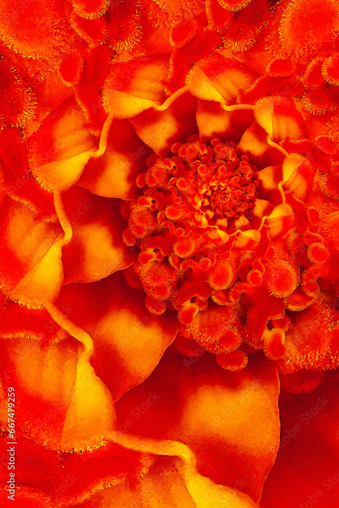 red-hot lava magma gold coloured spiral shapes on a bright orange background red-hot lava magma gold coloured spiral shapes on a bright orange background