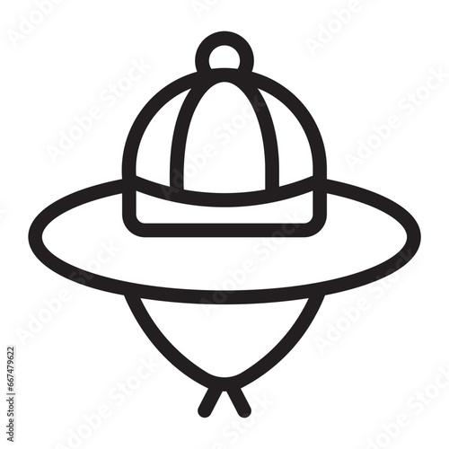 explorer hat line icon