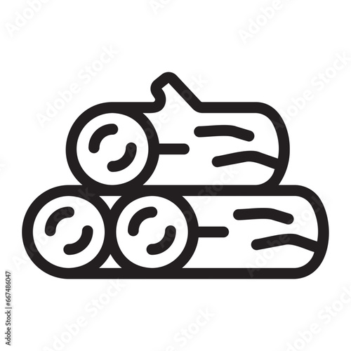 firewood line icon