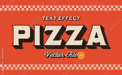 Vintage pizza text effect