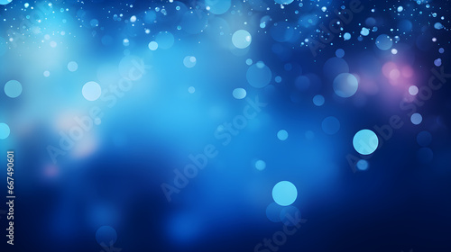 Abstract bokeh background of glowing blue lights soft light background