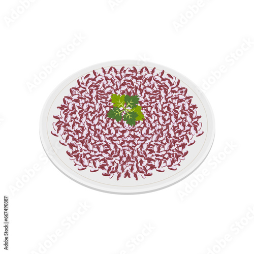 logo illustration of cooked red rice photo