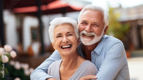 portrait of senior couple laughing  © kimly