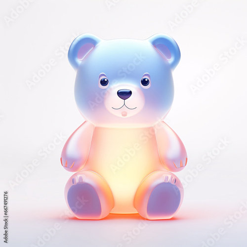 Rainbow-colored cute bear doll element  live broadcast gift special effects material  Valentine s Day gift concept illustration