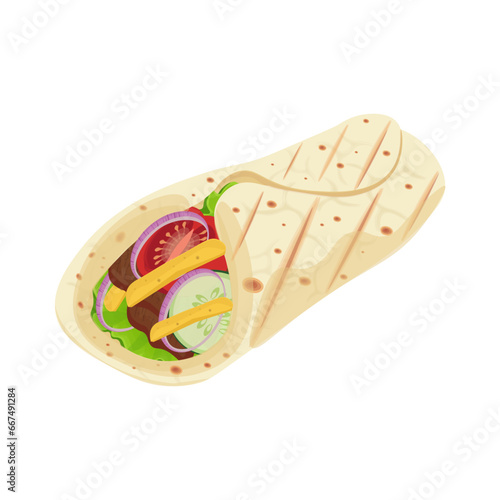 Delicious shawarma illustration logo