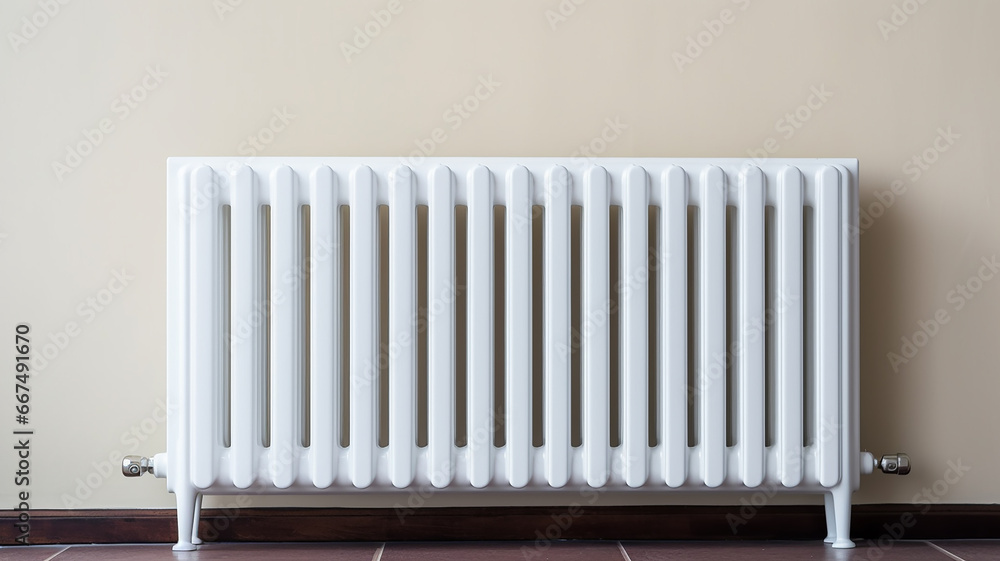 radiator battery heating on the background of the wall radiator battery heating on the background of the wall