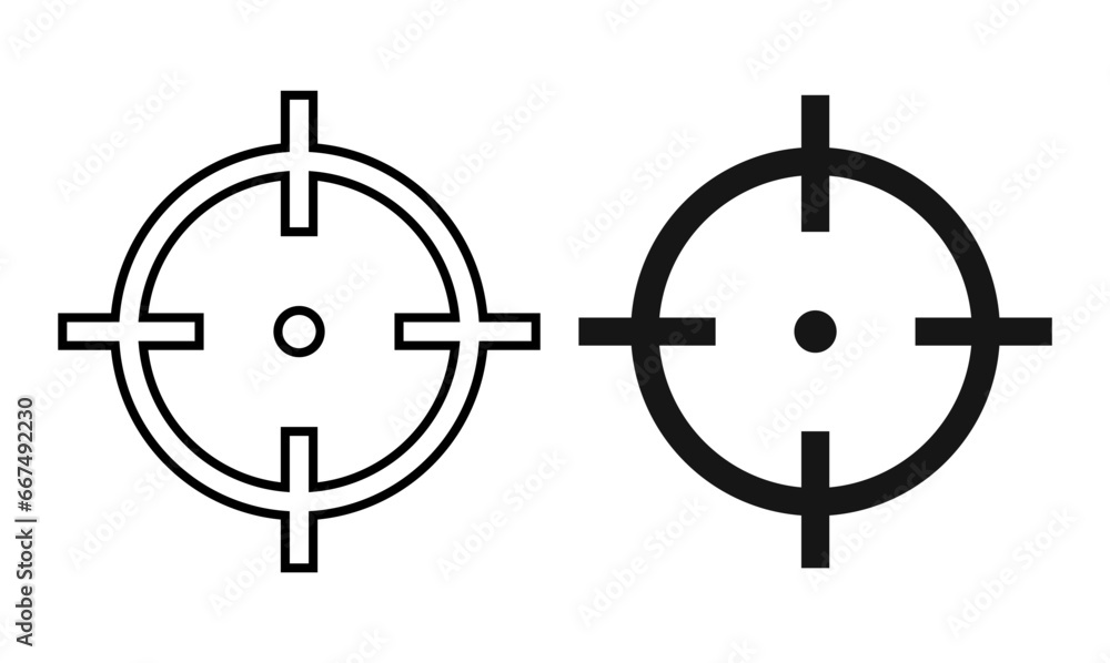 Gun Sight. Isolated Vector. Crosshairs Bullseye. Gun Sight. Isolated Vector. Crosshairs Bullseye.