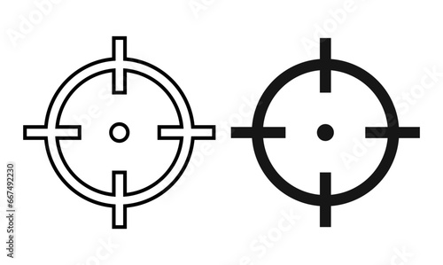 Gun Sight. Isolated Vector. Crosshairs Bullseye.