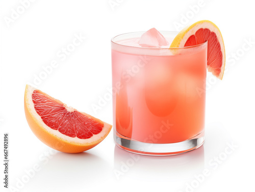 Refreshing grapefruit ade made with fresh grapefruit. red colored fruit juice. Generative AI photo