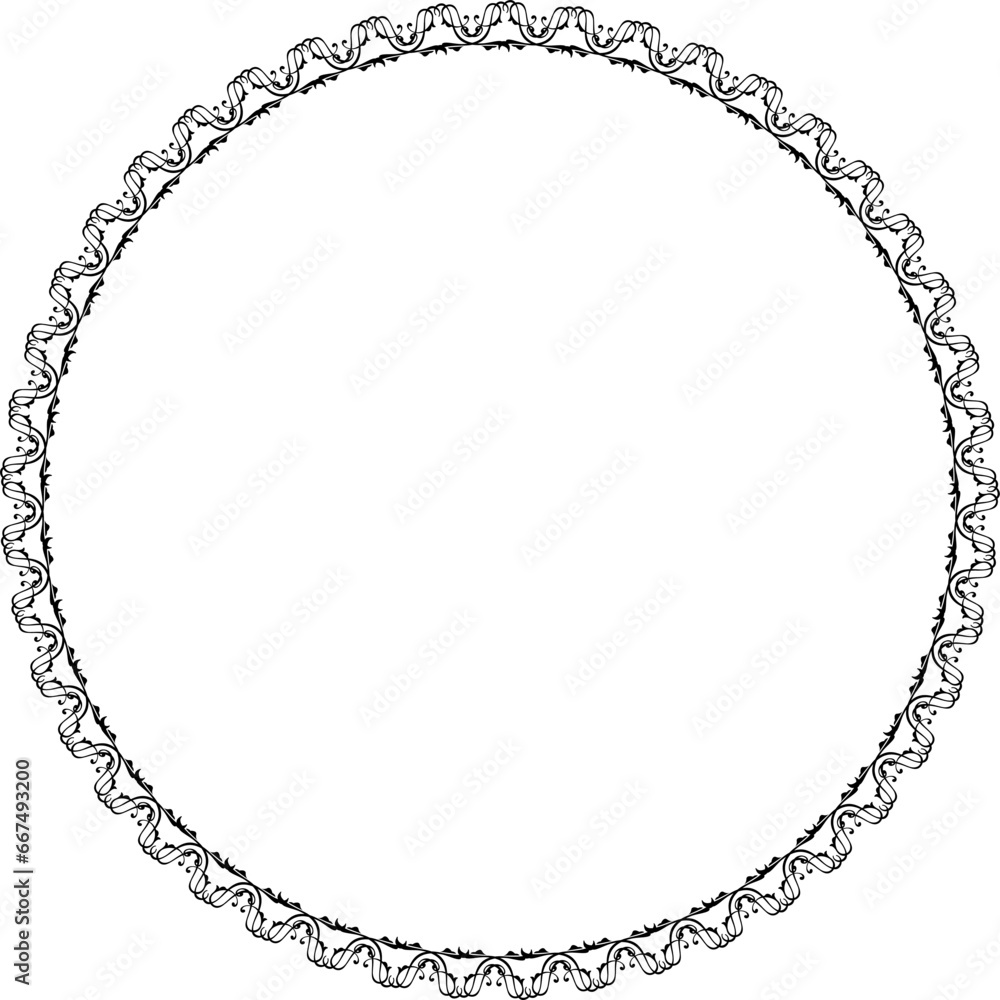Round frame. Circle Ornamental decorative frame with floral element
Round frame. Circle Ornamental decorative frame with floral element