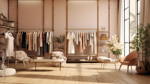 Modern boutique with fashio...
