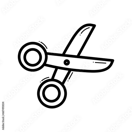 Scissors line icon, concept illustration, outline symbol, vector sign, linear symbol.