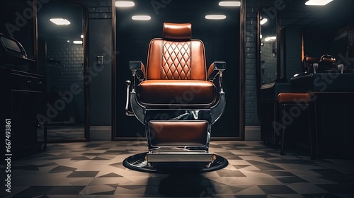 Modern barber chair in a pr...