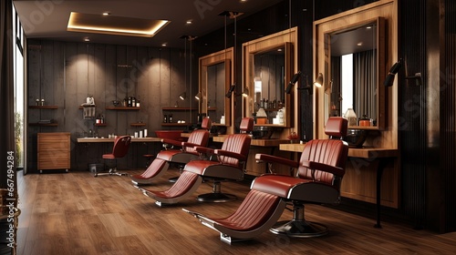 Modern barbershop interior ...