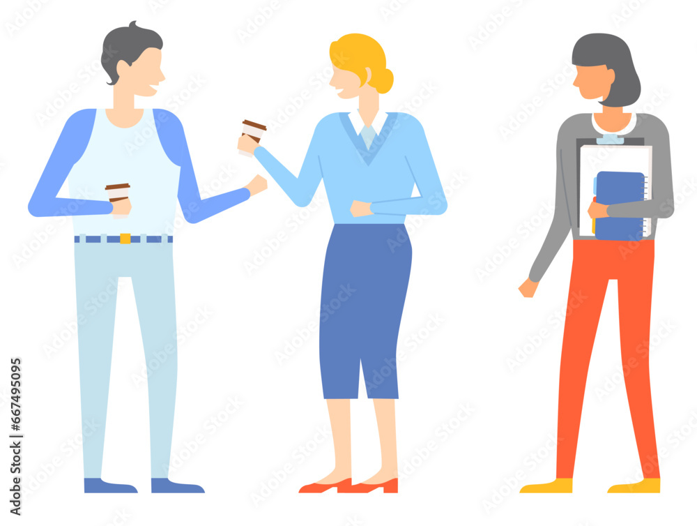 Office people worker. Vector illustration. Partnerships between companies strengthen their position in corporate world Corporation employees work together towards achieving organizational objectives Office people worker. Vector illustration. Partnerships between companies strengthen their position in corporate world Corporation employees work together towards achieving organizational objectives