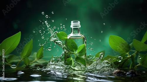 Herbal essence natural medicine for skin with fresh leaf oil or water