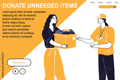 Clothes donation. Vector illustration. Beneficence is demonstrated through clothes donations to those in need Gratitude is expressed through donating clothes to support others Donating clothes