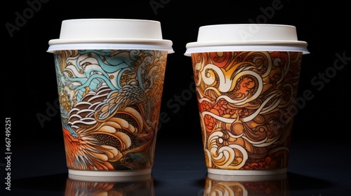Pair of paper java cups