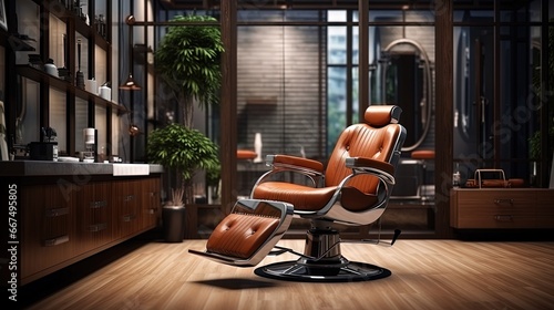 Modern barbershop interior ...