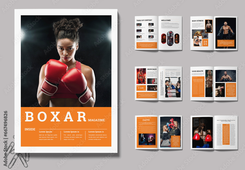 Boxar Magazine Template Stock Template | Adobe Stock
