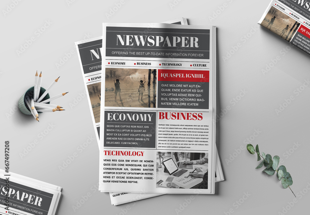 Newspaper Design Template Layout Stock Template Adobe Stock