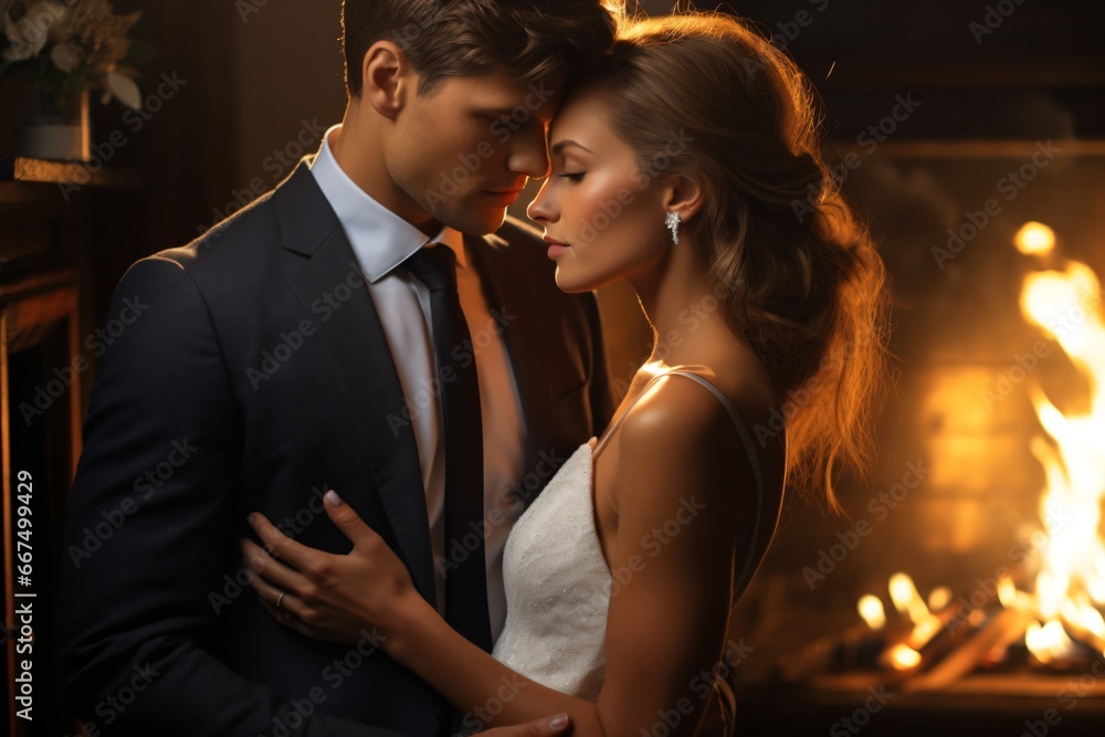 Portrait of a happily married couple in their wedding Portrait of a happily married couple in their wedding