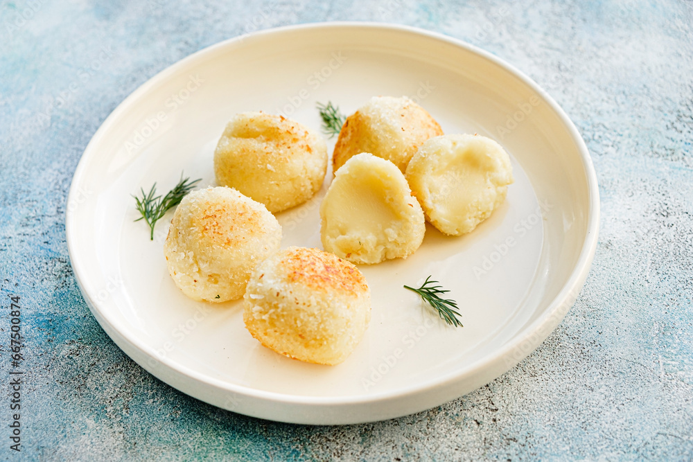 mozzarella balls on the plate mozzarella balls on the plate