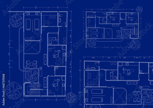 Floor plan designed building on the drawing.