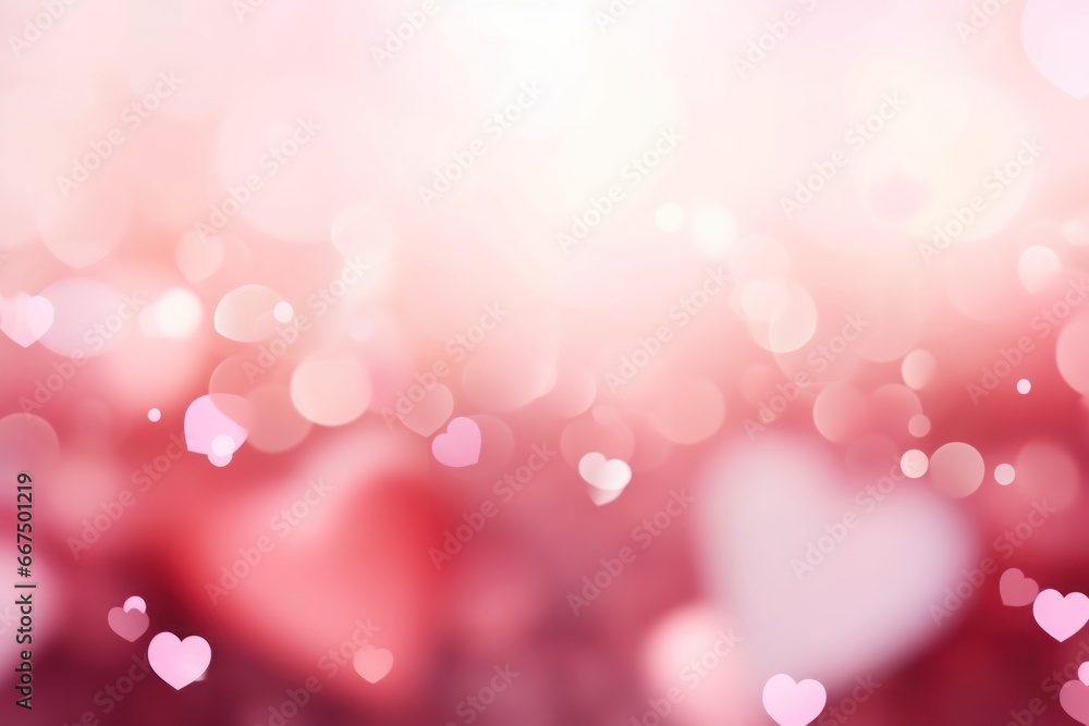 Saint valentine day greeting card bokeh blur background. Generative AI.