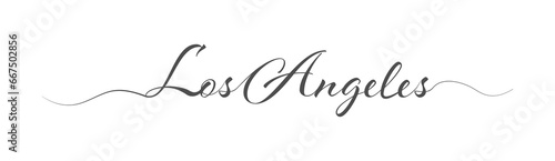 Los Angeles. The name of the city is written in a calligraphic handwriting in one line