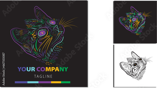 Beautiful cat design that is frequently used in printing, advertising, and other industries.