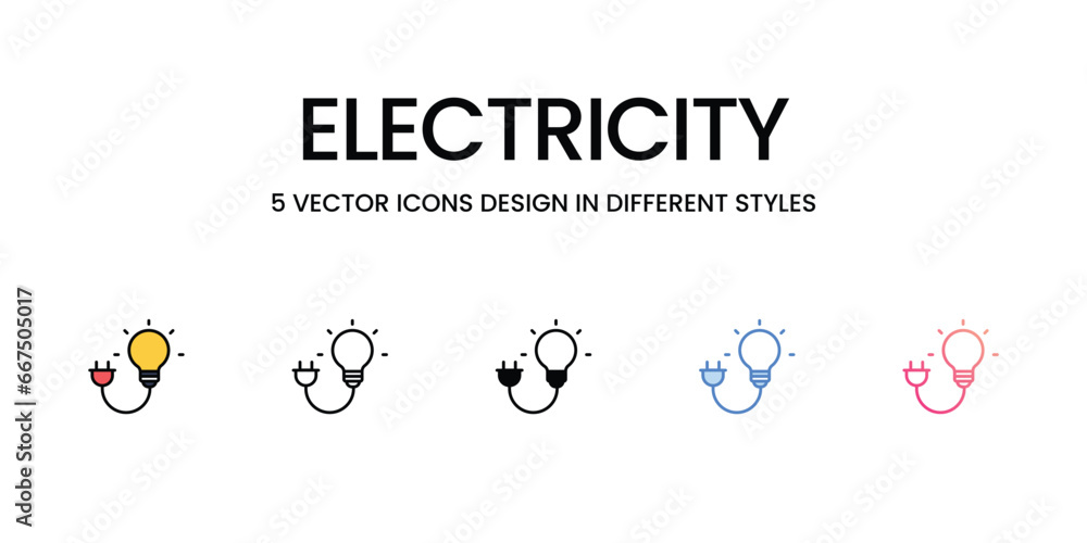 Electricity icons set, colorline, glyph, outline, gradinet line, icon vector stock illustration isolate white background. Electricity icons set, colorline, glyph, outline, gradinet line, icon vector stock illustration isolate white background.