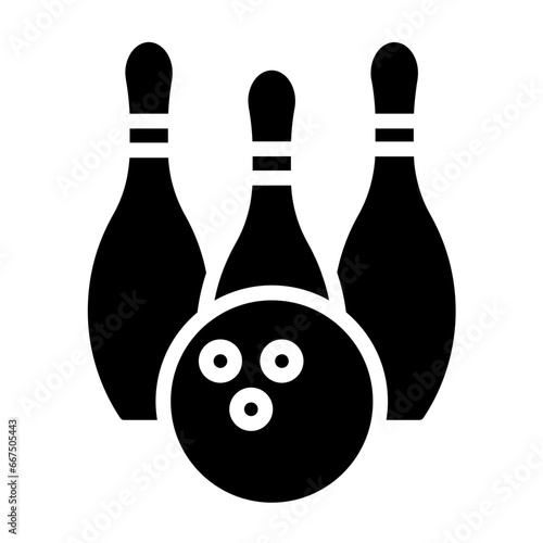 Bowling 3 Pins Icon Style photo