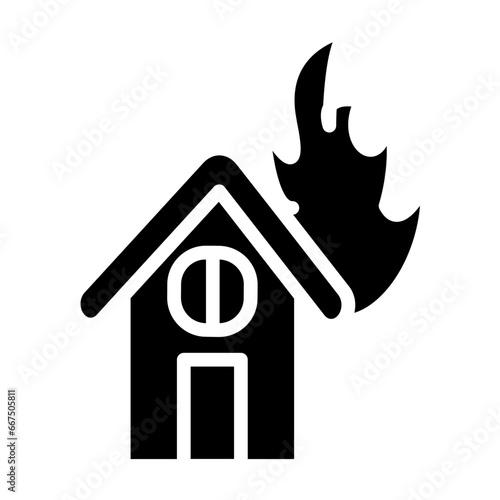 Burning House Icon Style