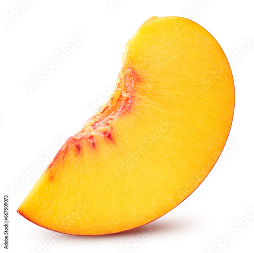 Organic peach isolated on white