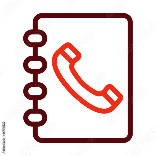 Phonebook Thick Line Two Colors Icon Design