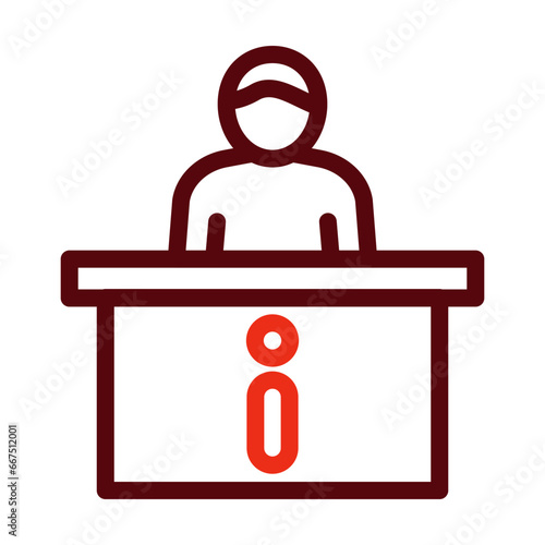 Information Desk Thick Line Two Colors Icon Design